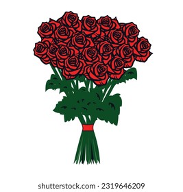 Vector illustration of a bouquet of reds on a white background