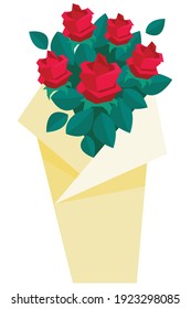 vector illustration of bouquet of roses in red color with a splash of beauty. 4000x6000 pixel perfect.
