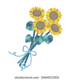 Vector illustration of a bouquet of sunflowers