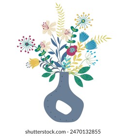 Vector Illustration of Bouquet in the Vase.
