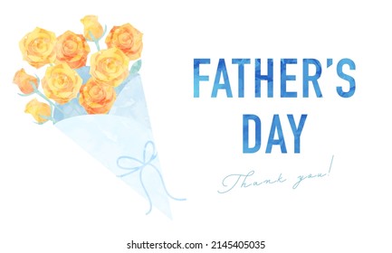 Vector illustration of a bouquet of yellow roses for father's day