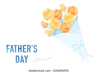 Vector illustration of a bouquet of yellow roses for father's day