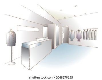 Vector illustration of the boutique.