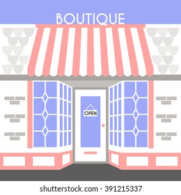 Vector illustration with boutique in flat style.