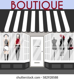 Vector illustration with boutique in flat style.