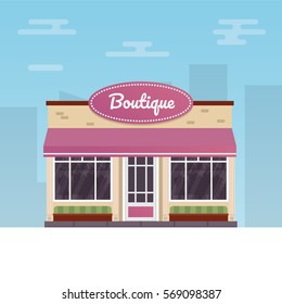 Vector illustration of boutique store