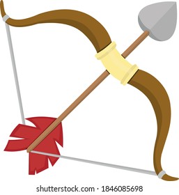 Vector illustration of bow and arrow emoticon