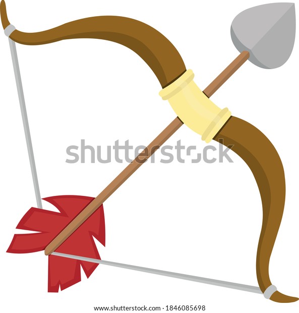 Vector Illustration Bow Arrow Emoticon Stock Vector (Royalty Free