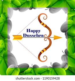 vector illustration of Bow and Arrow of Lord Rama for Happy Dussehra festival of India