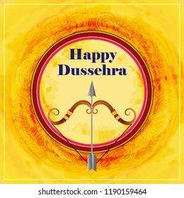 vector illustration of Bow and Arrow of Lord Rama for Happy Dussehra festival of India