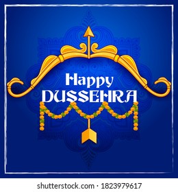 ilustración vectorial de Bow y Arrow del festival Lord Rama for Happy Dussehra en la India