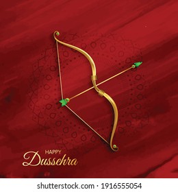 vector illustration of Bow and Arrow of Lord Rama in Happy Dussehra festival of India background, greeting card , poster,  banner design 