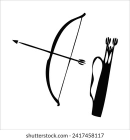 vector illustration of a bow and arrow on a transparent background