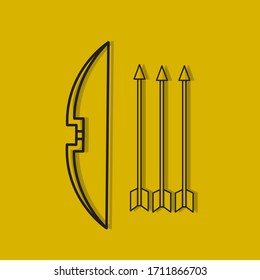 vector illustration of a bow and arrow,archery symbol. flat icon