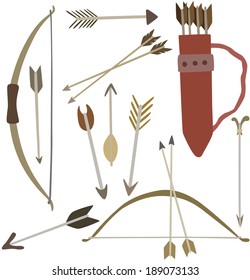 vector illustration of bow and arrows 