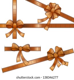 vector illustration of bow with film strip ribbon