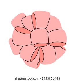Vector illustration of a bow, gift ribbons. Bowknot in hand drawn and flat styles. Fashionable Hair accessory. Bow knot for gift wrapping