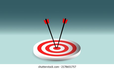 Vector illustration of bow hit on target, representation of good business plan.