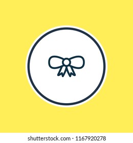 Vector illustration of bow icon line. Beautiful events element also can be used as knot ribbon icon element.