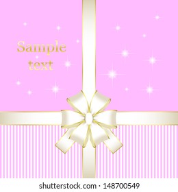  Vector illustration of Bow on a pink background