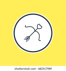 Vector Illustration Of Bow Outline. Beautiful Passion Element Also Can Be Used As Cupid Element.