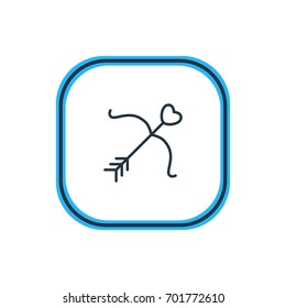 Vector Illustration Of Bow Outline. Beautiful Love Element Also Can Be Used As Cupid Element.