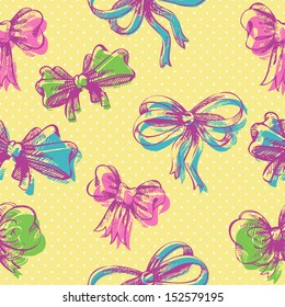 Vector illustration of Bow seamless pattern