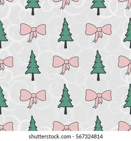 Vector illustration of bow. Seamless pattern