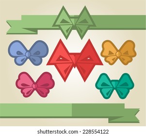Vector illustration of bow set flat style