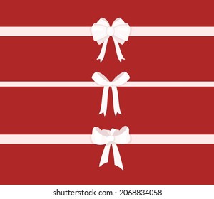 Vector illustration of bow set. Three different, beautiful bows. 