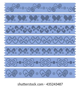 Vector illustration of the bow tape ornament