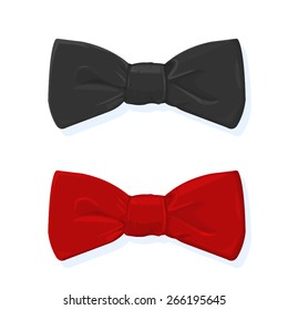 A vector illustration of a bow tie.
Bow tie.
Red and black tie evening wear.