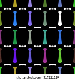 Vector illustration of bow tie seamless pattern background.