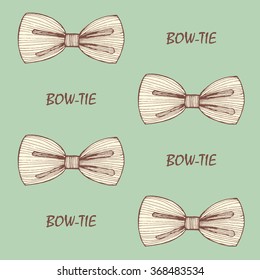 Vector illustration bow tie vintage set