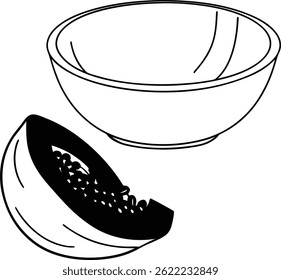 vector illustration of a bowl of fruit and vegetable	