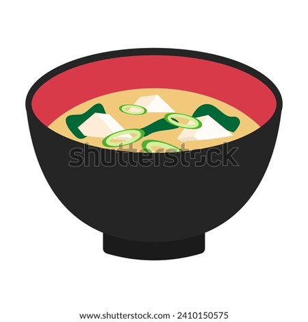 vector illustration of a bowl of miso soup on white for banners, cards, flyers, social media wallpapers, etc. ストックフォト © 