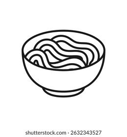 Vector illustration of a bowl of noodle on a white background