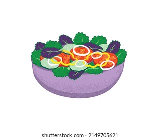 Vector illustration of a bowl of salad