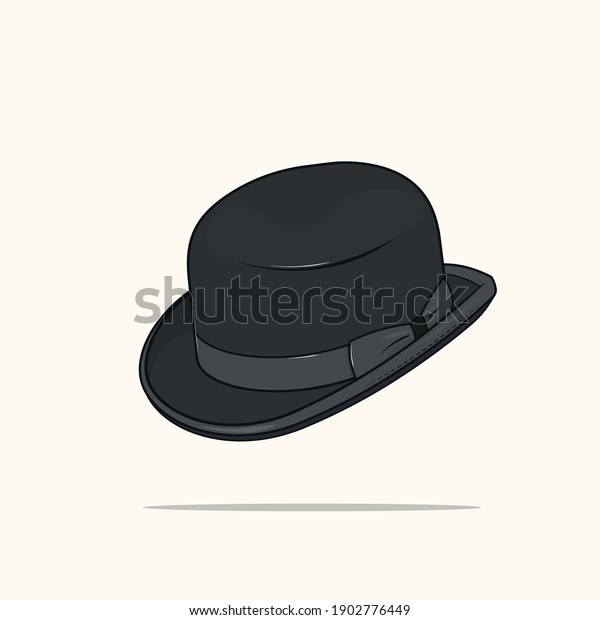 Vector illustration of a\
bowler hat 