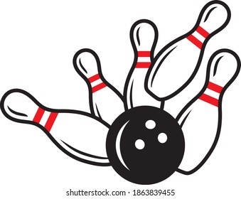 Vector illustration of the bowling