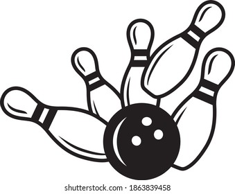 Vector illustration of the bowling