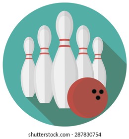 Vector illustration of bowling