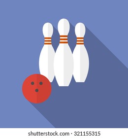 Vector illustration of bowling