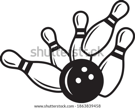 Vector illustration of the bowling