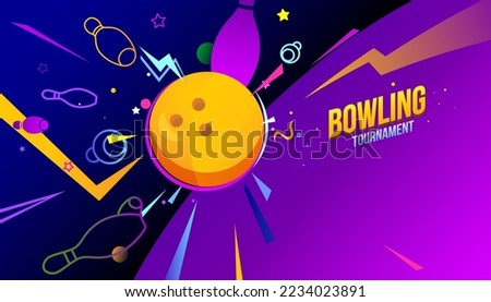 Vector illustration of bowling abstract background design for banner, poster, flyer template. 