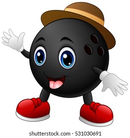 Vector illustration of Bowling ball cartoon character