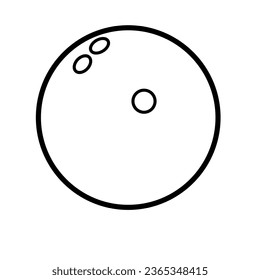 Vector illustration of bowling ball lineart isolated for coloring on white background