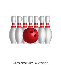 Vector illustration of bowling balls on white background