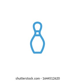 Vector illustration, bowling icon. Line design template