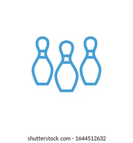 Vector illustration, bowling icon. Line design template